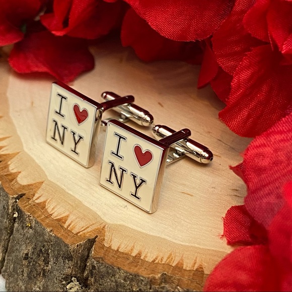 ‘I ❤️ NY’ I Love New York Square Cufflinks - Picture 7 of 16